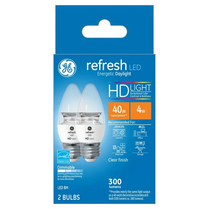 Refresh Daylight Hd 40Watt Equivalent Deco Bc Blunt Tip Med Base LED
