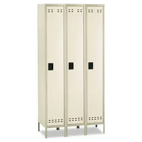 Safco SAF5525TN Single-Tier, Three-Column Locker, 36w x 18d x 78h, Two-Tone Tan, Price/EA