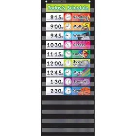 Scholastic Teaching Resources SC-583865 Pocket Chart Daily Schedule Black, Price/ST