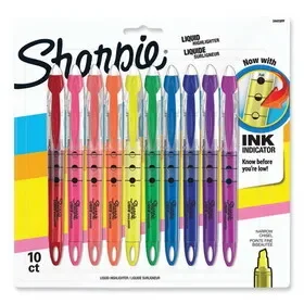 Sharpie SAN24415PP Liquid Pen Style Highlighters, Assorted Ink Colors, Chisel Tip, Assorted Barrel Colors, 10/Set, Price/ST