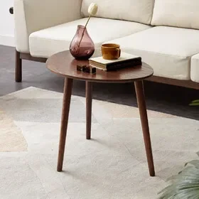 (SINGLE) Center Table Low Table 100% Solid Oak Wood Top Plate Desk Pebble Shaped Natural Wooden Coffee Table Width 50 x Depth 44.5 x Height 65 cm Desk Work from Home Easy to assemble W128352432