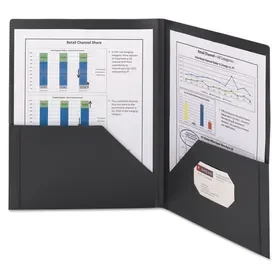 Smead SMD87705 Frame View Poly Two-Pocket Folder, 100-Sheet Capacity, 11 x 8.5, Clear/Black, 5/Pack, Price/PK