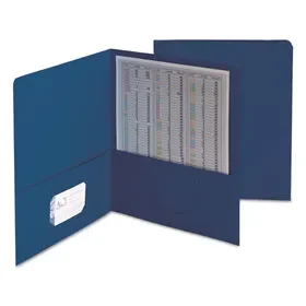 Smead SMD87854 Two-Pocket Folder, Textured Paper, 100-Sheet Capacity, 11 x 8.5, Dark Blue, 25/Box, Price/BX