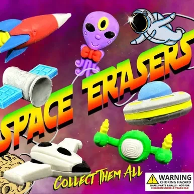 Space Erasers Vending Capsules (2 inch) 250 ct