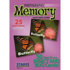 Stages Learning Materials SLM223 Insects & Bugs Photographic Memory Matching Game, Price/EA