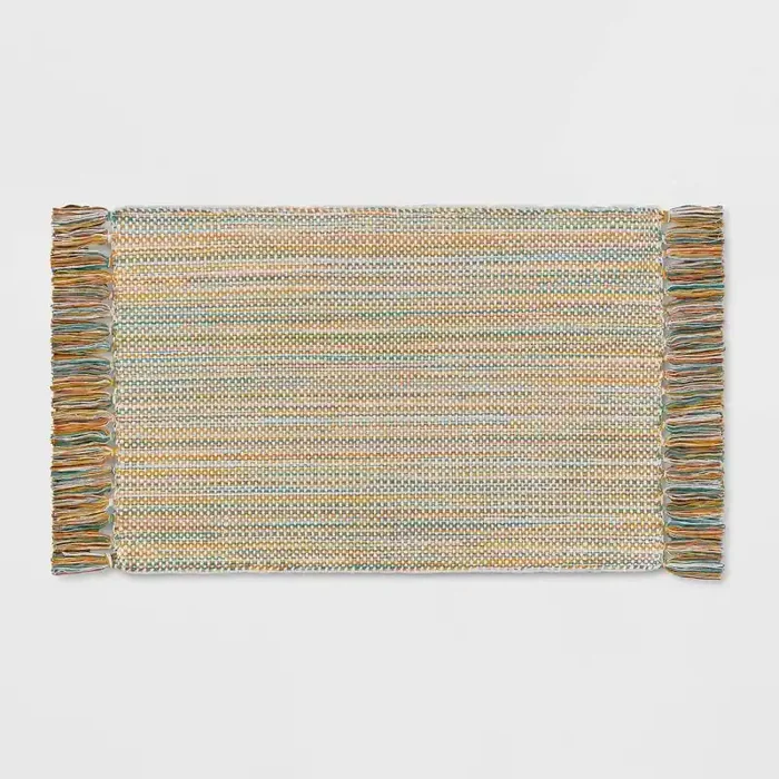 Striped Woven Bath Rug – Opalhouse™ Cotton, Machine Washable, Bohemian Style, 1‘8″x2‘6″