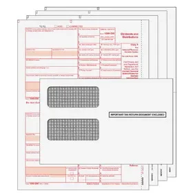 Super Forms DIVS4E – 1099-DIV Dividends and Distributions – Preprinted 4-part Kit (with Self Seal Envelopes)