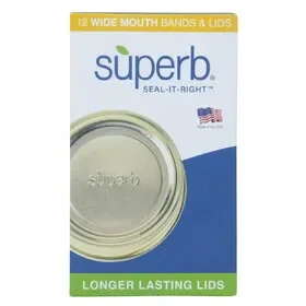 Superb Canning Lids with Bands, Mason, Wide Mouth