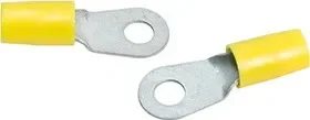 TE Connectivity 324051 Ring Terminal/7.94 Mm Stud/Tab Size, Insulated, Yellow, Tin Plating, Copper Material, Nylon Insulation. 324 Series, Price/EA
