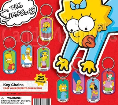 The Simpsons Dog Tag Key Chains Vending Capsules
