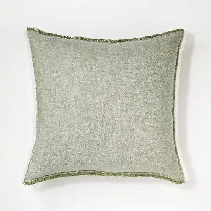 Threshold designed w/Studio McGee Oversized Reversible Linen Square Throw Pillow with Frayed Edges Green – Threshold™ designed with Studio McGee Indoor Decorative Accent