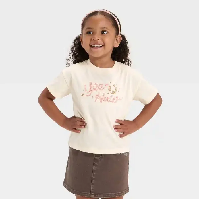 Toddler Girls‘ Relaxed Graphic T-Shirt – Cat & Jack™ Off-White 12M