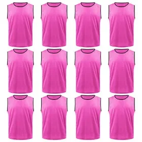 TOPTIE 12-Pack Blank Scrimmage Team Practice Pinnies Mesh Jerseys Vests Pinnies