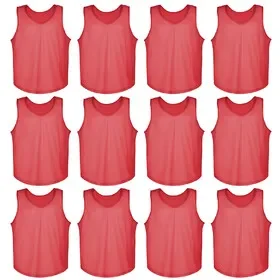TOPTIE 12 Packs Mesh Training Vests Scrimmage Pinnies Practice Jerseys for Soccer Sport, Adult / Youth