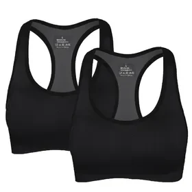 TOPTIE 2 Pack Racerback Sports Bras, Ladies High-support Bras