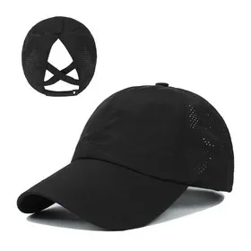 TOPTIE Criss Cross Ponytail Baseball Cap Mesh Quick-Dry Mesh Cooling Ponytail Hat for Women Outdoor Sports