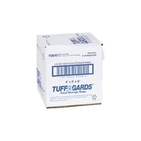 Tuffgards 4 Inch X 2 Inch X 8 Inch .6 Mil Low Density Roll Pack Easy Tear Clear Food Storage Bag, 1000 Each, 1000 Per Box, 1 Per Case, Price/Case
