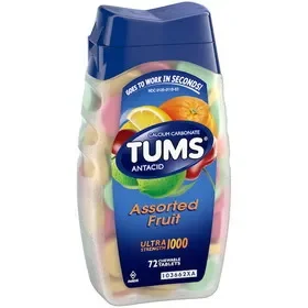 Tums Ultra Strength Assorted Fruit Tablets, 72 Each, 6 per box, 4 per case, Price/Case