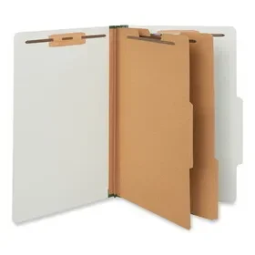 Universal UNV10282 Six-Section Pressboard Classification Folders, 2″ Expansion, 2 Dividers, 6 Fasteners, Legal Size, Gray Exterior, 10/Box, Price/BX