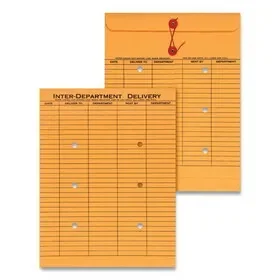 Universal UNV63568 Light Brown Kraft String/Button Interoffice Envelope, #97, Two-Sided Five-Column Format, 10 x 13, Light Brown Kraft, 100/Box, Price/BX