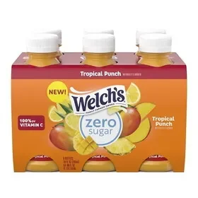 Welch’s Zero Sugar Tropical Punch Drink, 10 Ounce, 6 Per Pack, 4 Per Case, Price/case
