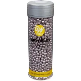 Wilton 710-1174 Silver Sugar Pearl Sprinkles, 4.8 oz.