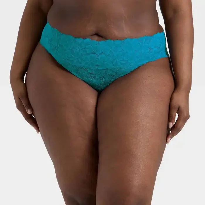 Women‘s Allover Lace Thong Underwear – Auden™ Teal Blue 1X