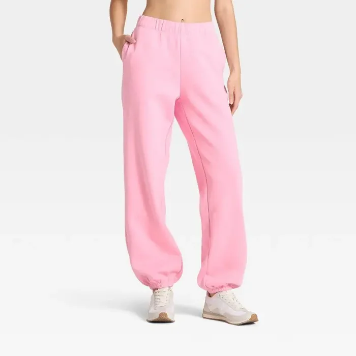 Women‘s Cinched Fleece Jogger Sweatpants – JoyLab™ Light Pink XS