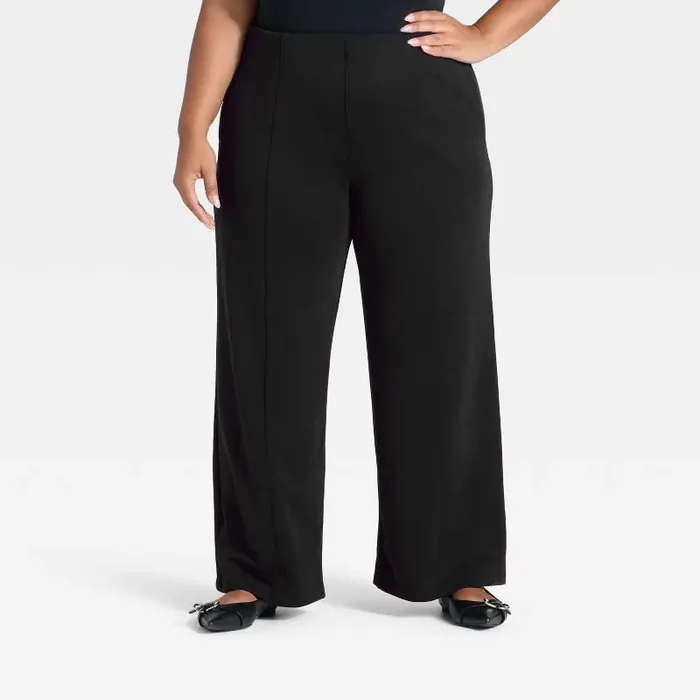 Women‘s High-Rise Sandwash Pull-On Pants – A New Day™ Black XXL