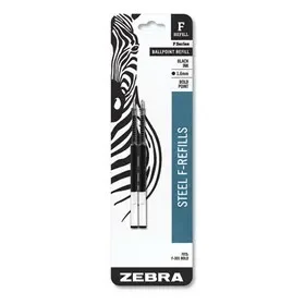 Zebra ZEB82712 F-Refill for Zebra F-Series Ballpoint Pens, Bold Conical Tip, Black Ink, 2/Pack, Price/PK
